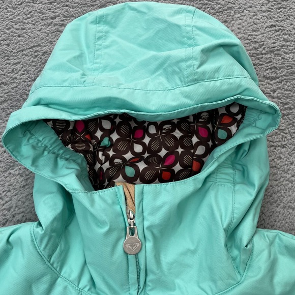 Roxy Jacket Women Large Green Lined Coat Insulated Hooded Snowboard Ski Full Zip - Picture 4 of 9
